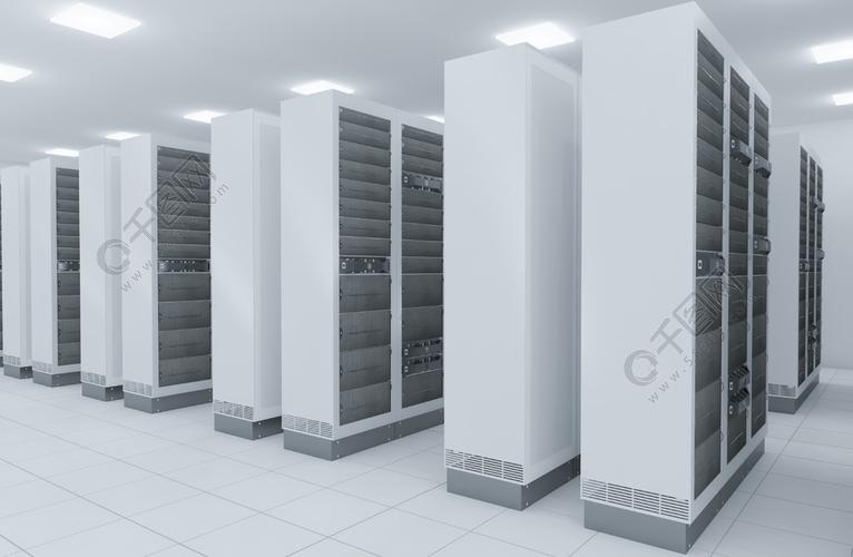 计算机网络服务器机房3d渲染代表互联网和托管公司和数据中心的概念